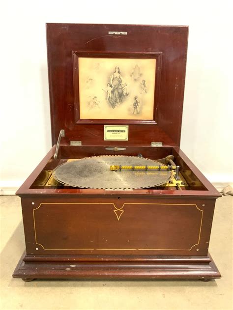 sheet metal antique music box|18 inch regina music box.